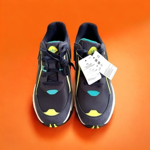 The adidas Men’s Navy Yung-96 Chasm With Neon Accents Sneakers US 10.5 - Picture 1 of 13